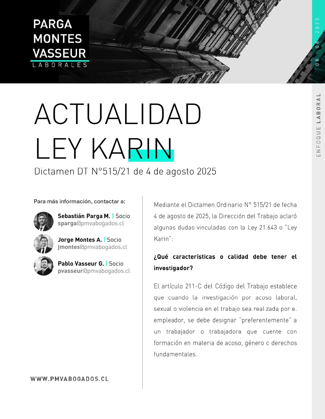 Actualidad Ley Karin: Dictamen DT N°515/21