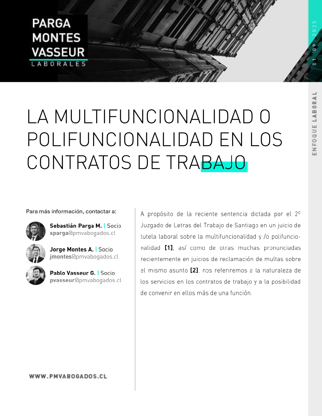 La multifuncionalidad o polifuncionalidad en los contratos de trabajo