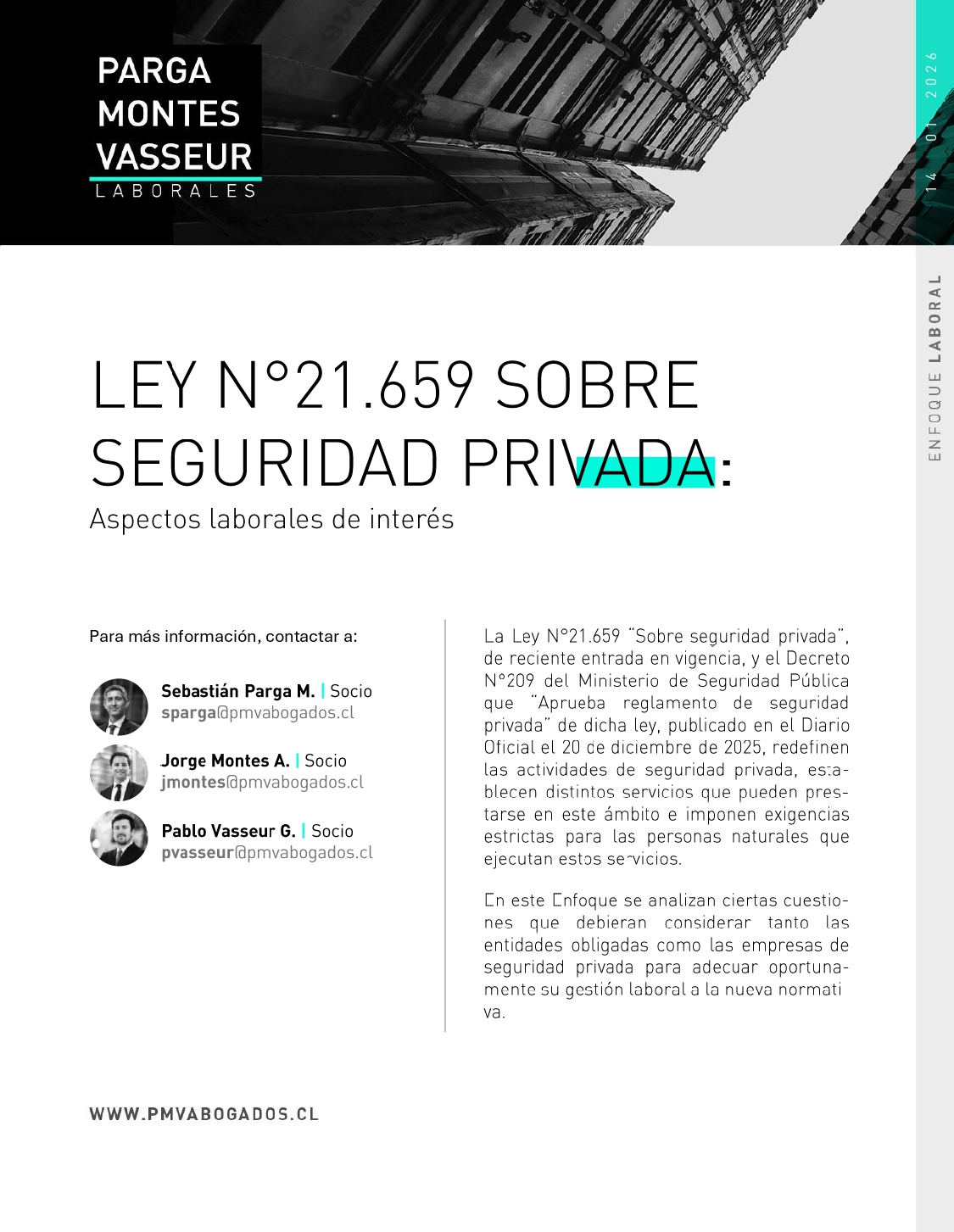 Ley N° 21.659 sobre seguridad privada: aspectos laborales de interés